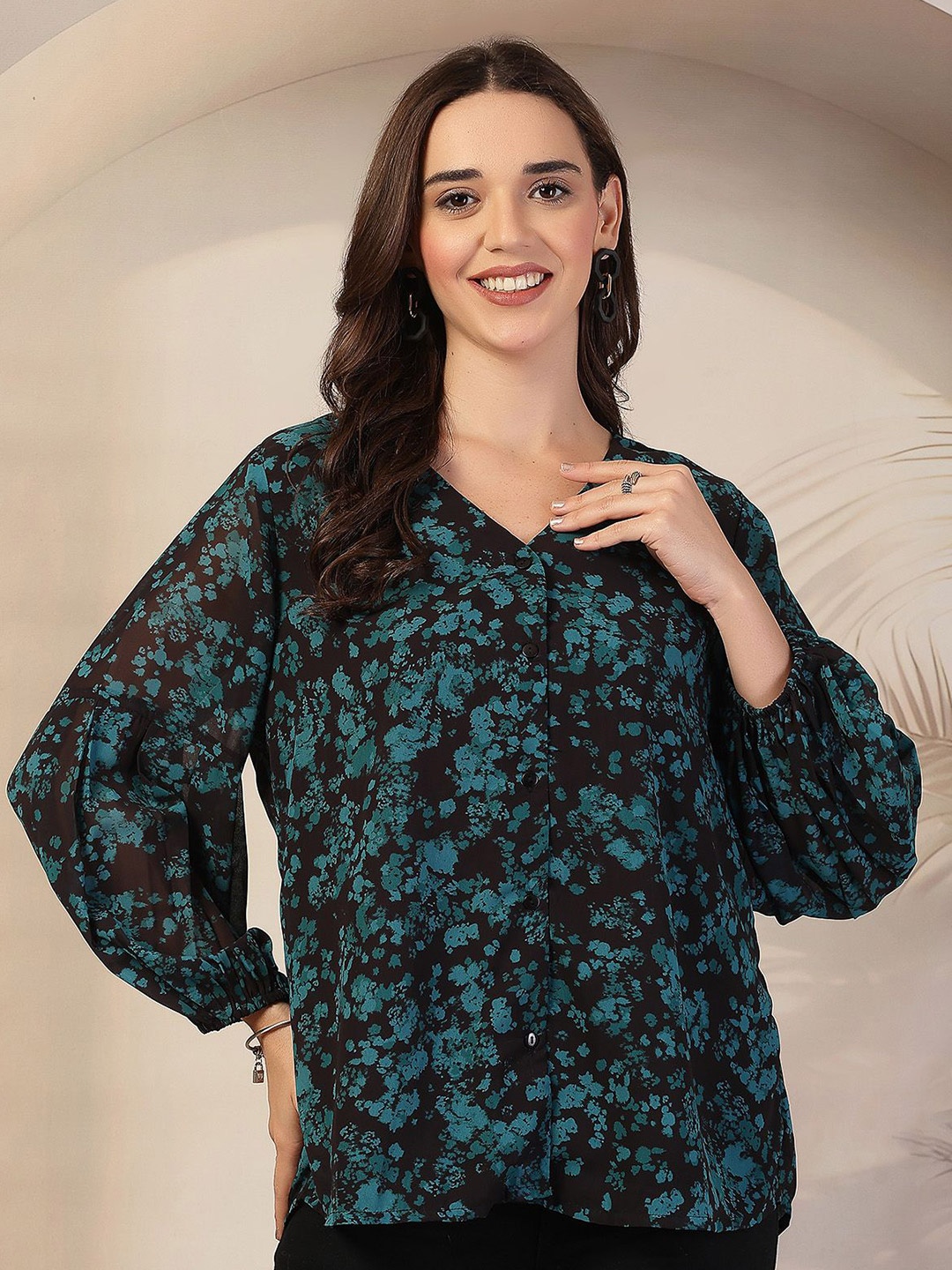 

House Of Zelena Printed Maternity Feeding Top, Green