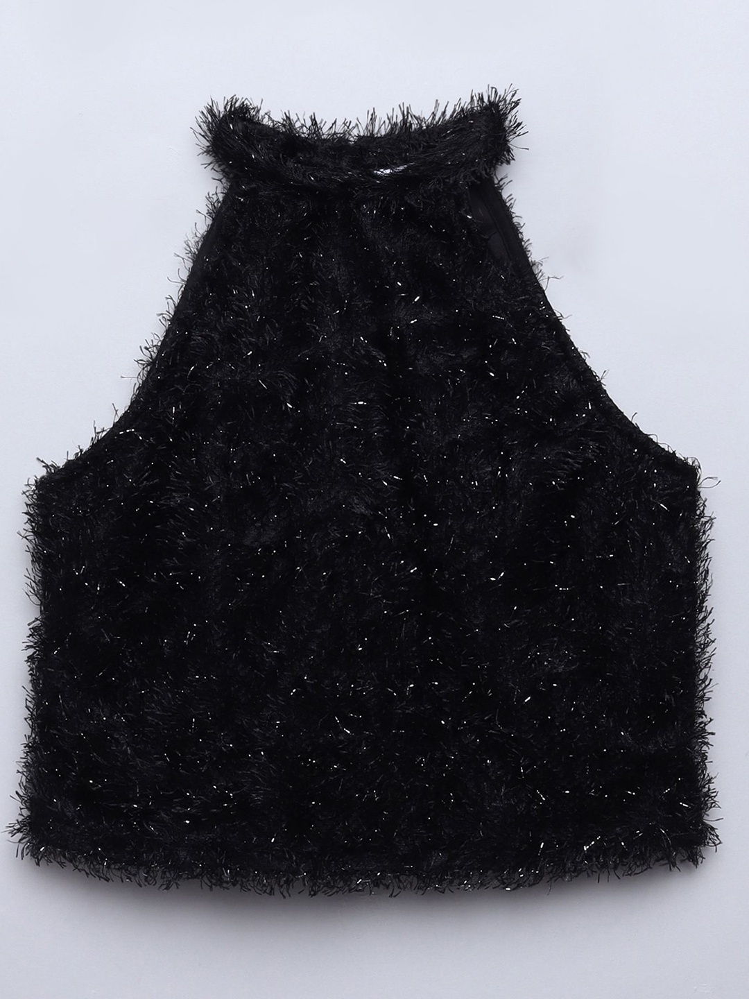 

taffykids Girls Embellished Halter Neck Crop Top, Black