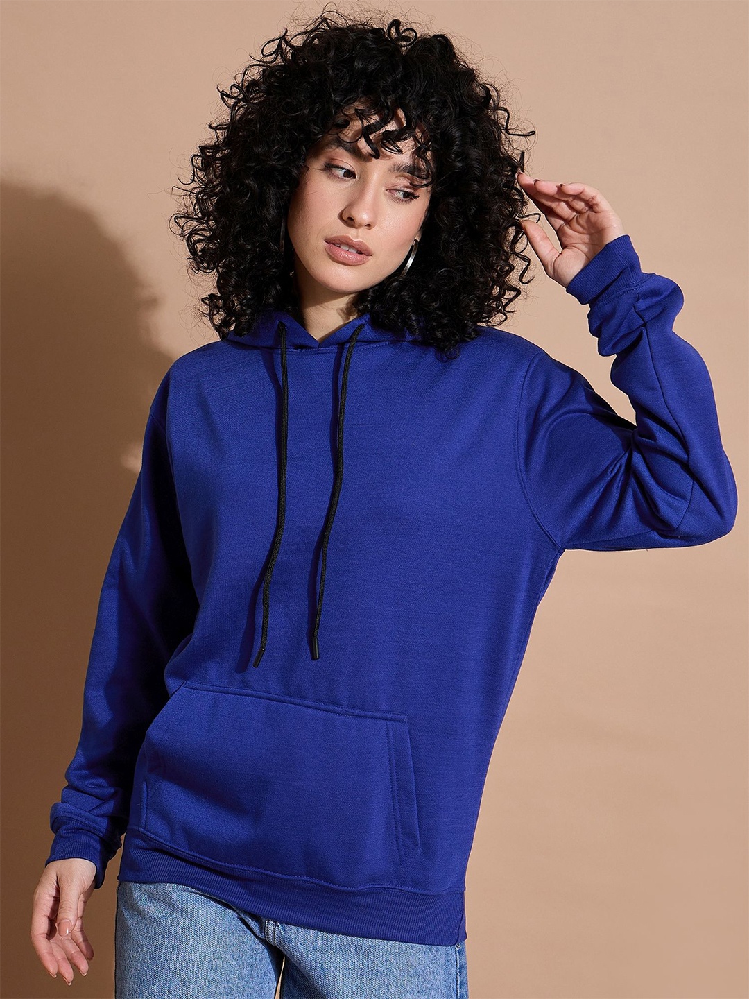 

The Roadster Lifestyle Co Loose Fit Long Sleeve Hooded Sweatshirt, Blue