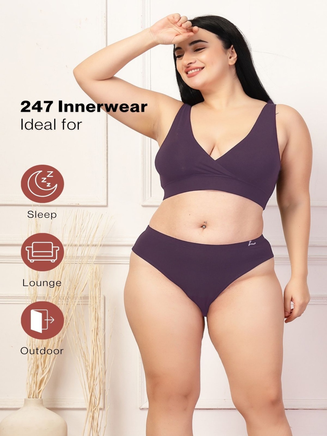 

House Of Zelena Mid-Rise Seamless Stretchable Maternity Briefs ZLIWP009, Purple