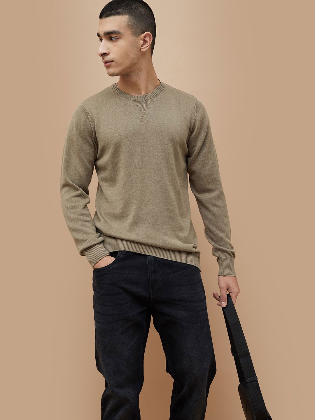 

Fame Forever by Lifestyle Men Round Neck Cotton Sweatshirt, Olive