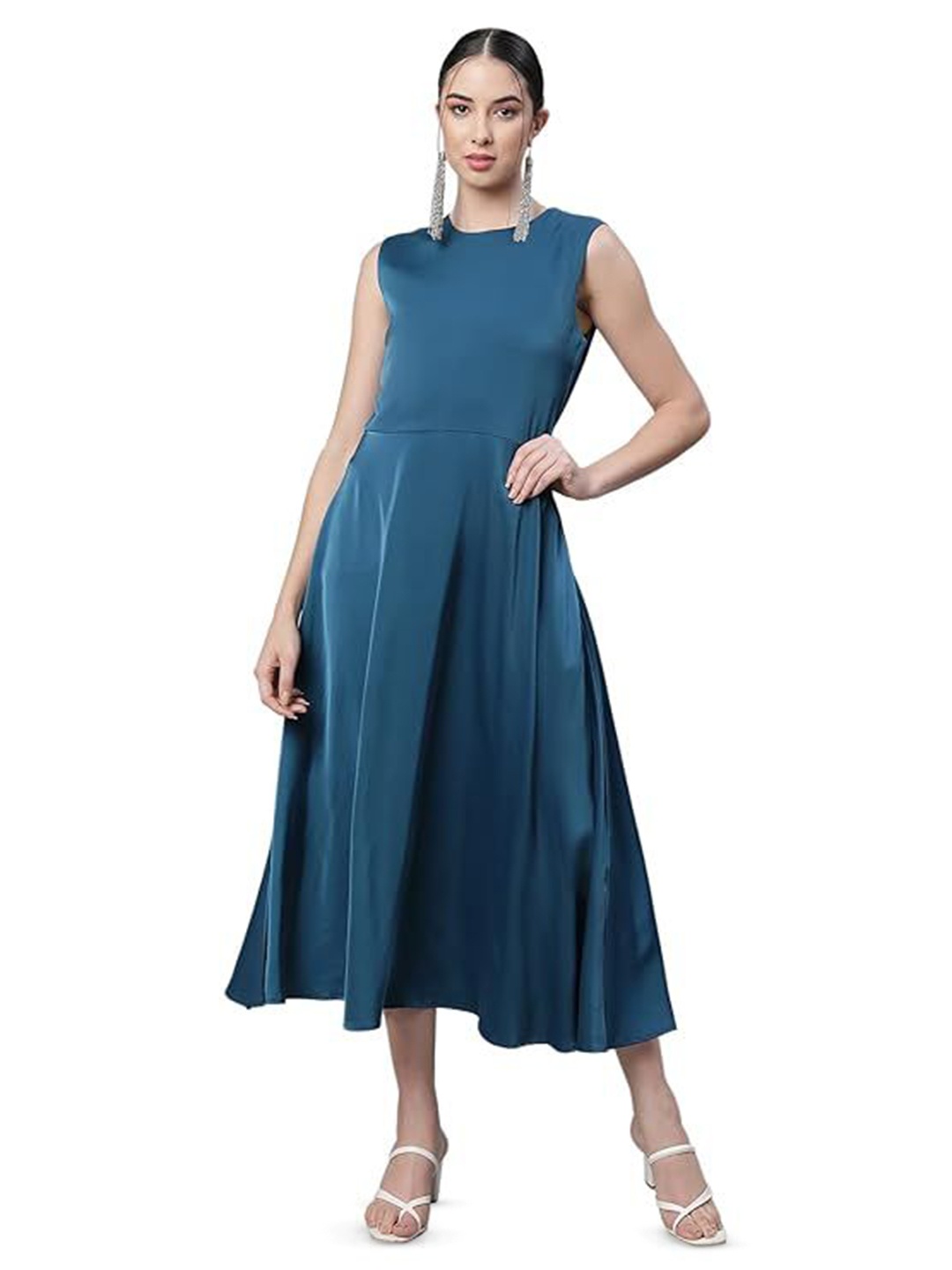 

Global Republic Women Fit & Flare Midi Dress, Blue