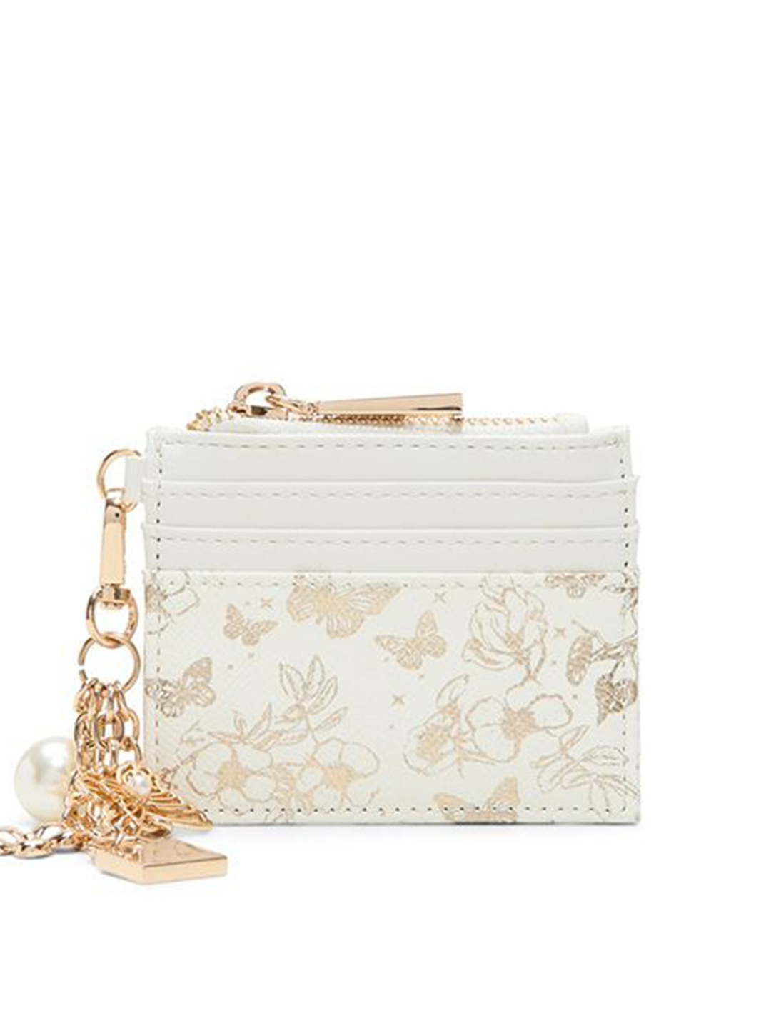 

ALDO Women Graphic Printed Card Holder, Beige