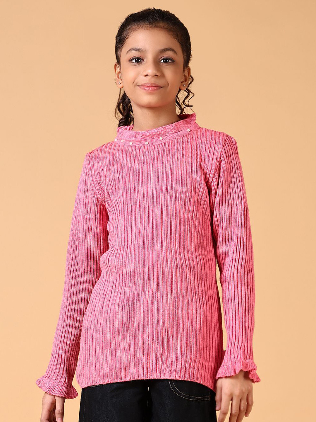 

V-Mart Girls Cable Knit Pullover Sweaters, Pink