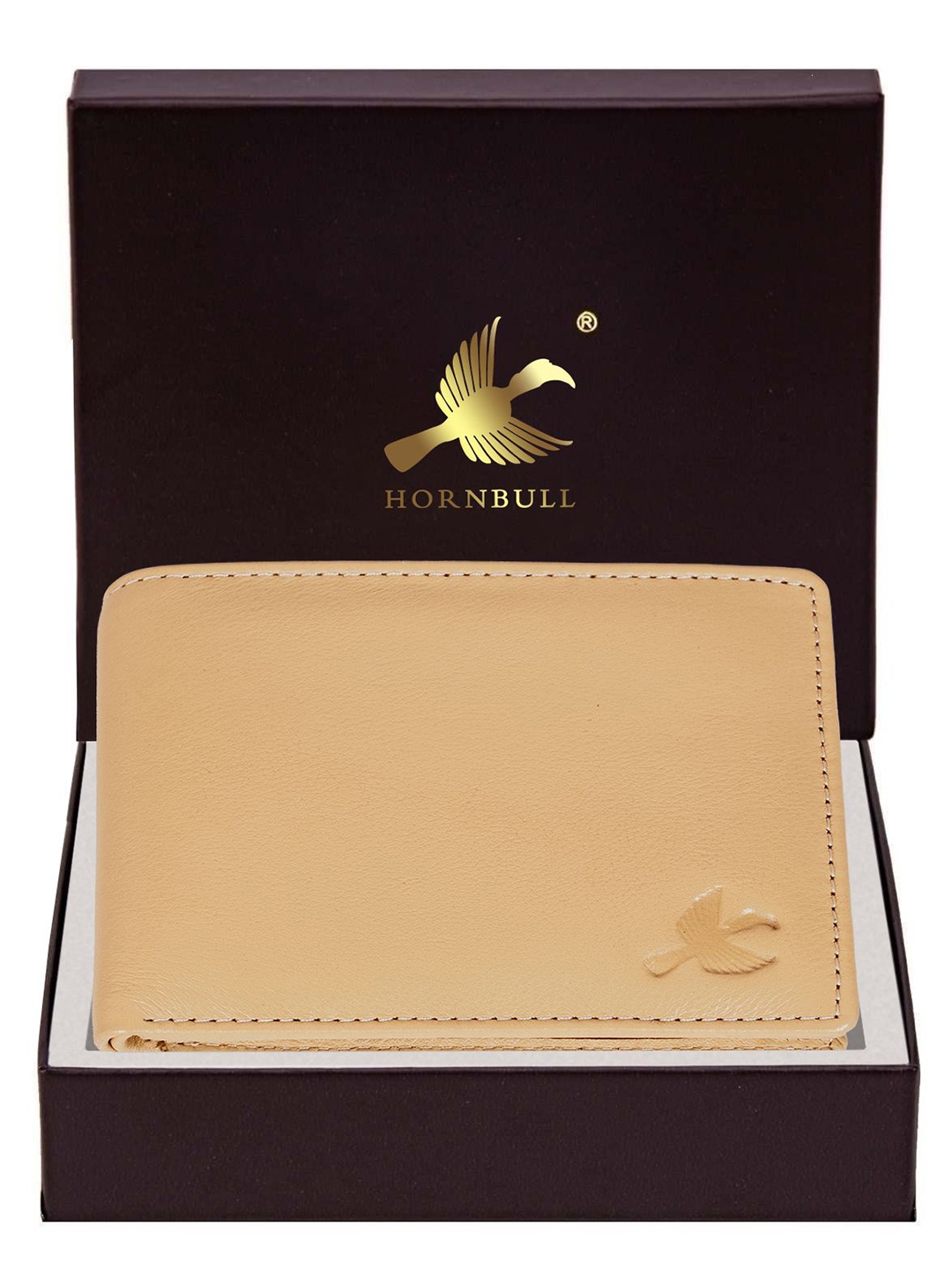 

Hornbull Maddison Dune RFID Protected Genuine Leather Two Fold Wallet, Beige