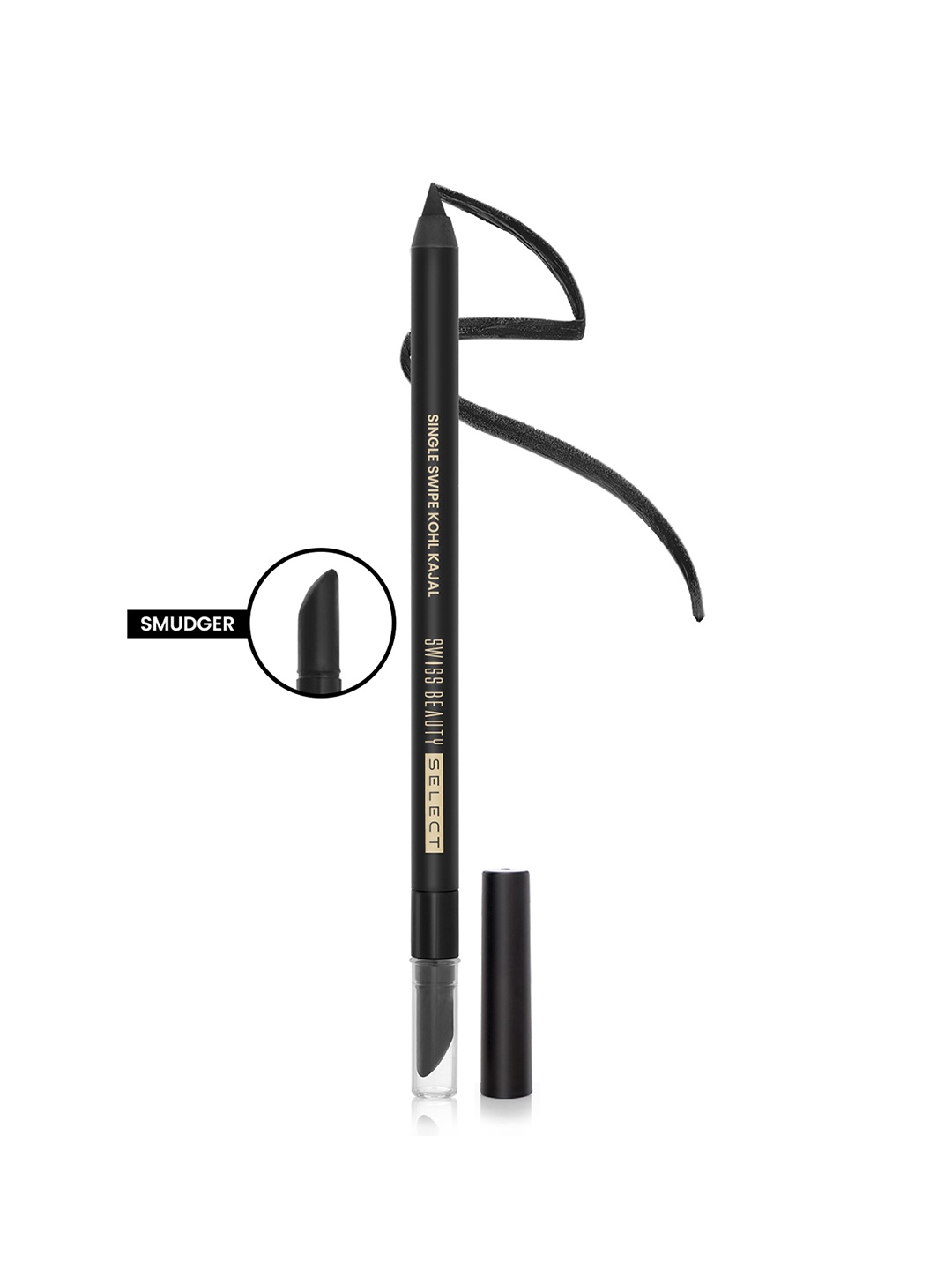 

SWISS BEAUTY Select Single Swipe Long Lasting Kohl Kajal with Smudger - Black