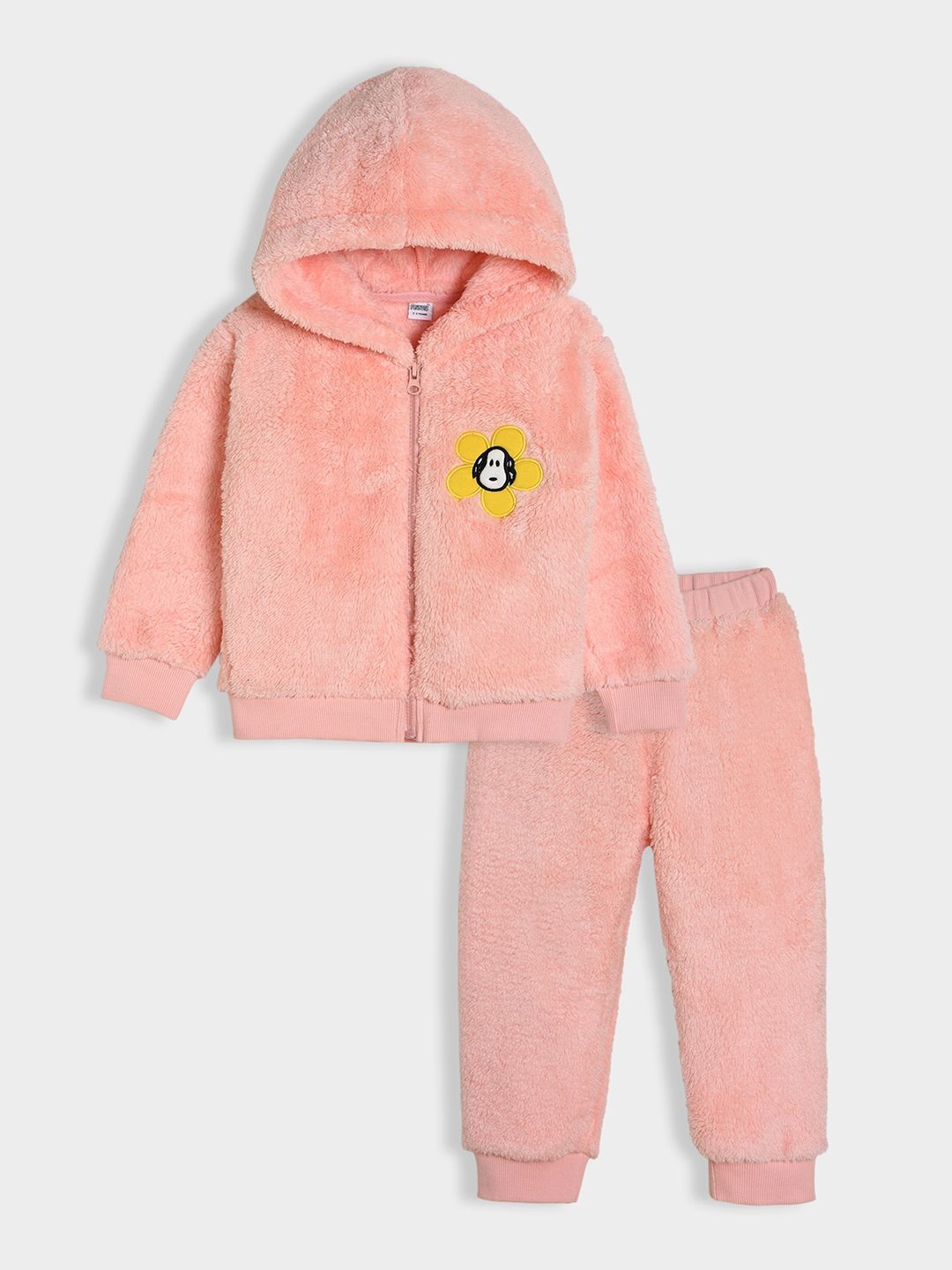 

MiArcus Girls Hooded Solid Peanuts Snoopy Patch Work Sweatshirt & Jogger Set, Pink