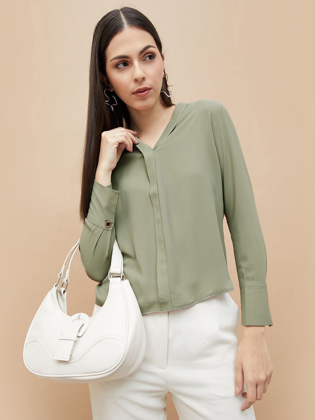 

CODE by Lifestyle Shirt Style Top, Olive