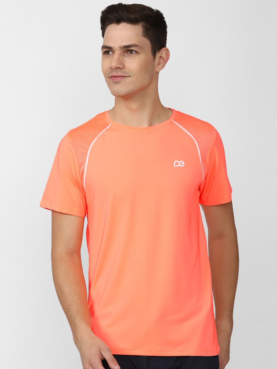 

Peter England Casuals Men Peach-Coloured Slim Fit T-shirt