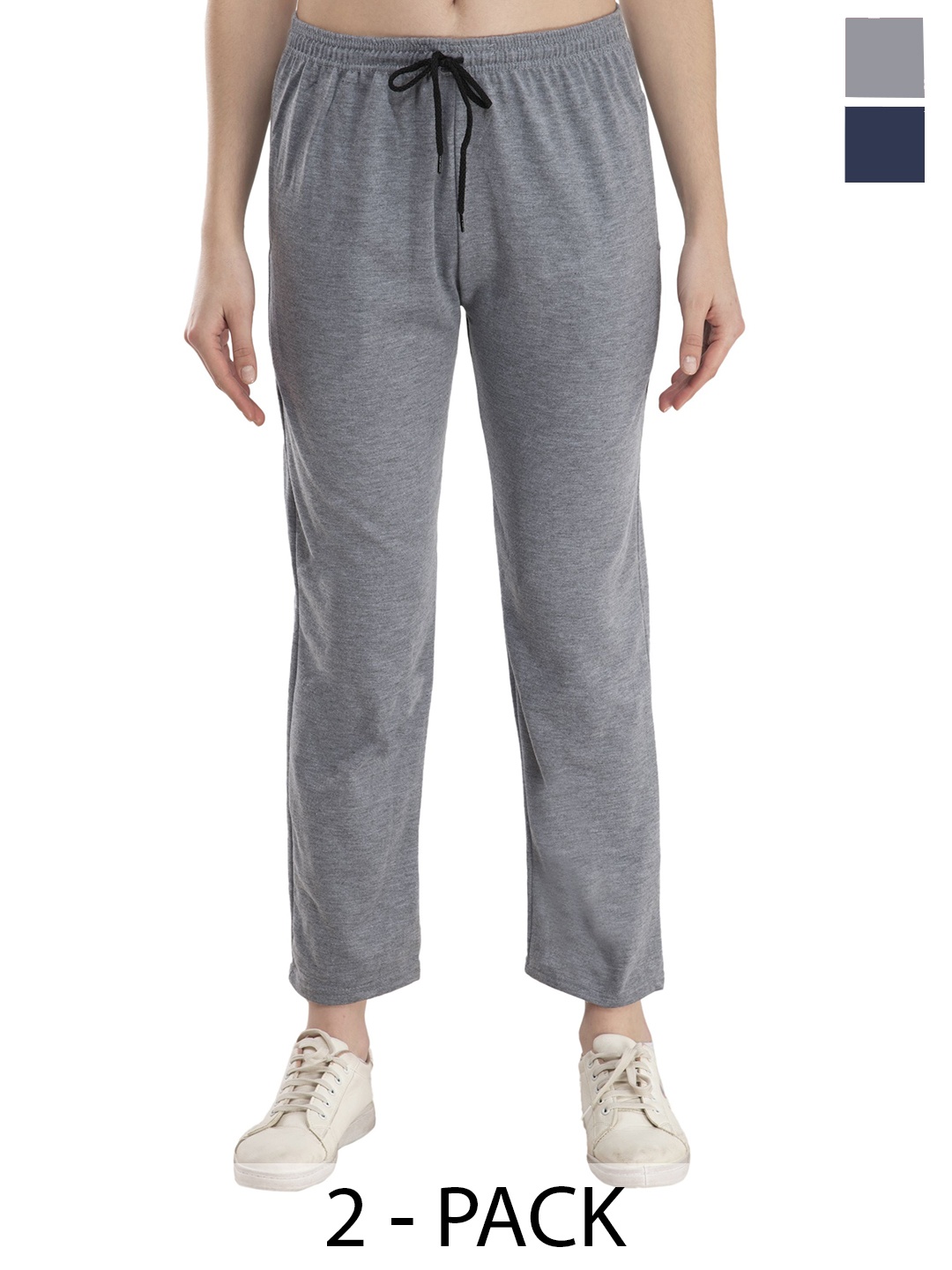 

IndiWeaves Women Pack Of 2 Mid-Rise Track Pant, Blue