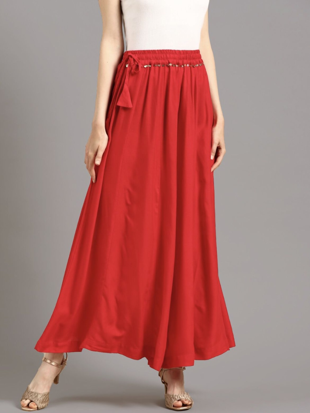 

Moda Rapido Women Pleated Trousers, Red