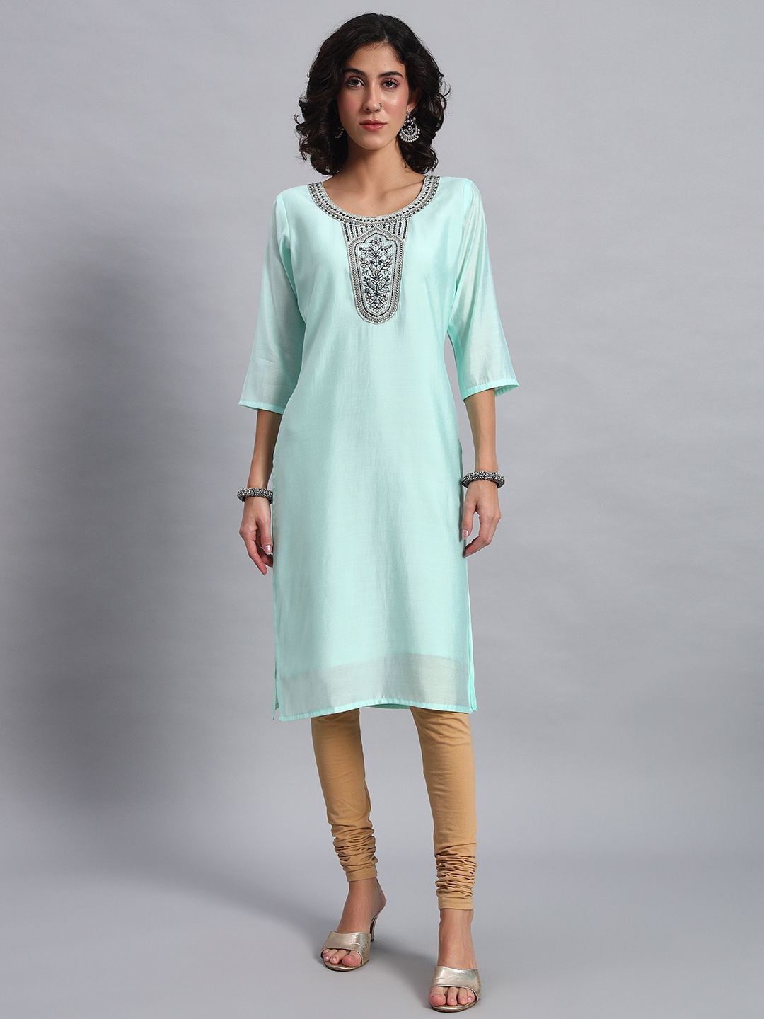 

BANJANAN Women Round Neck Tunic, Blue