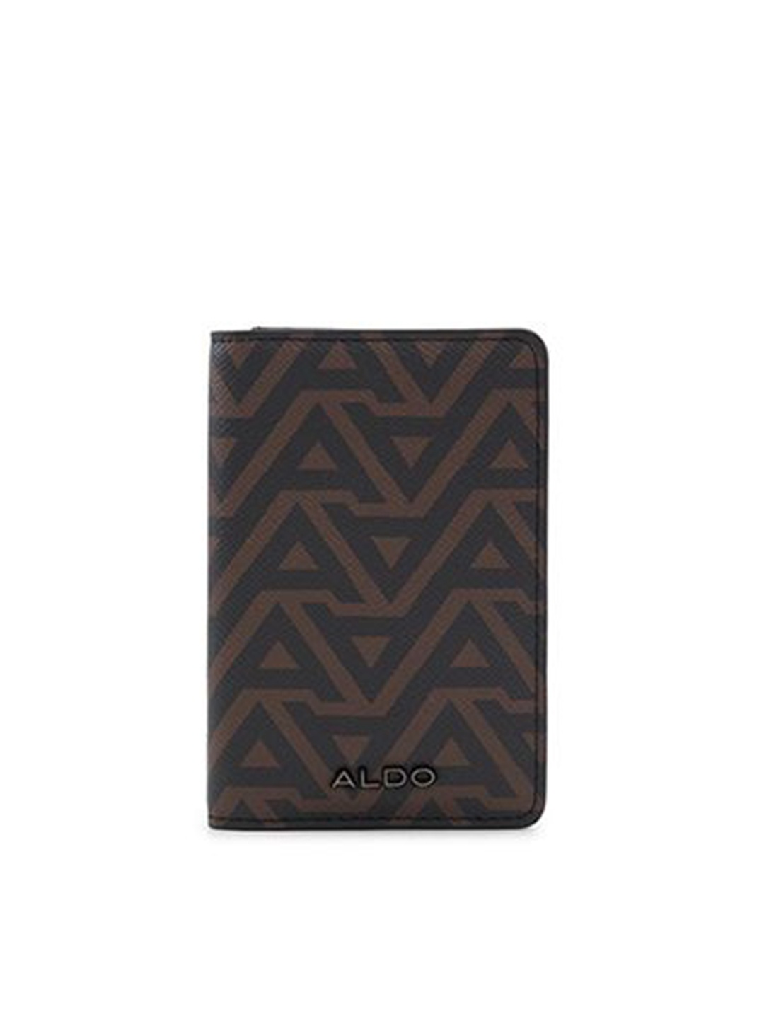 

ALDO Men Geometric Printed Two Fold Wallet, Brown