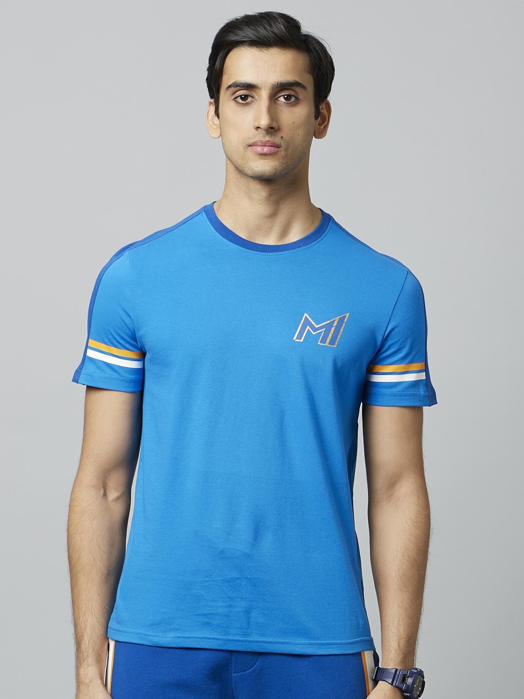 

Celio Mumbai Indians Sleeves Cotton T-shirt, Blue