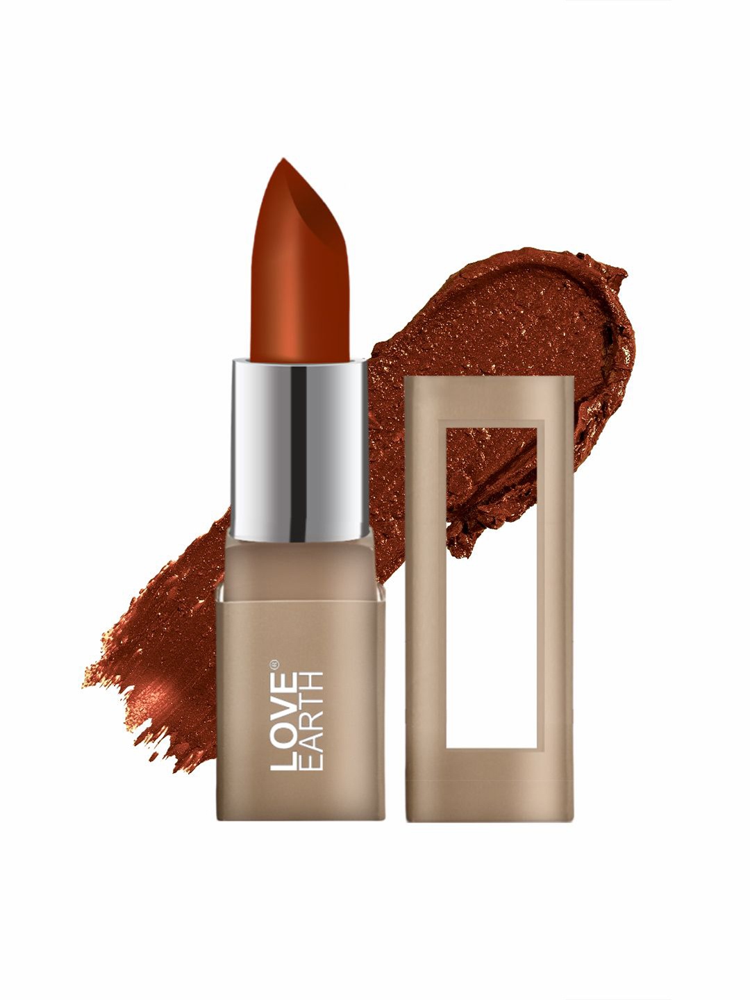 

LOVE EARTH Satin Matte Lipstick with Almond Oil & Vitamin E - 3.5 g Nutella, Brown