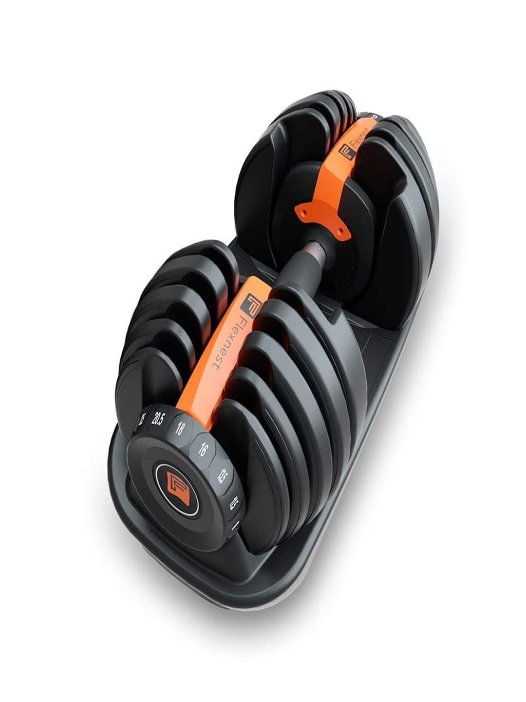 

Flexnest Adjustable Dumbbells Easy Weight Adjustment For Home Workout, Gym Exercise, Black