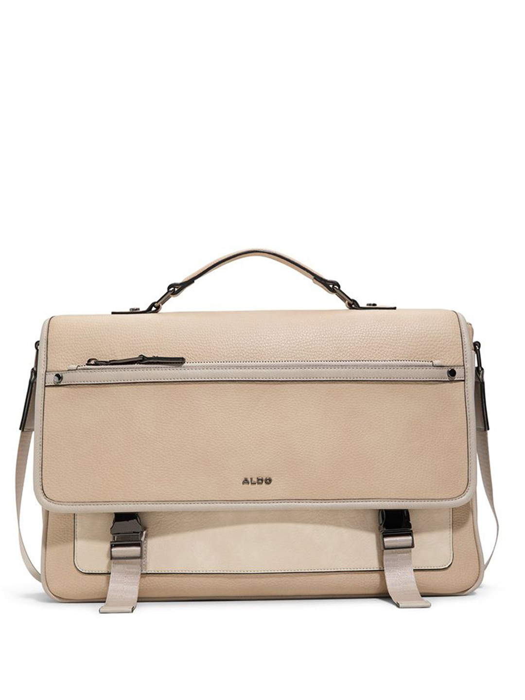 

ALDO Men Solid Casual Messenger Bag, Beige