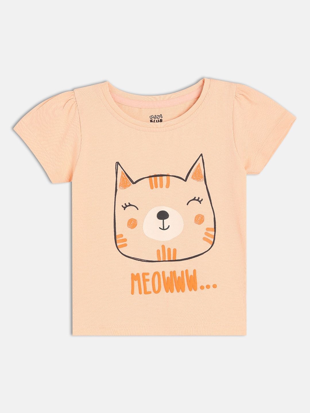 

MINI KLUB Girls Graphic Printed Cotton Top, Pink