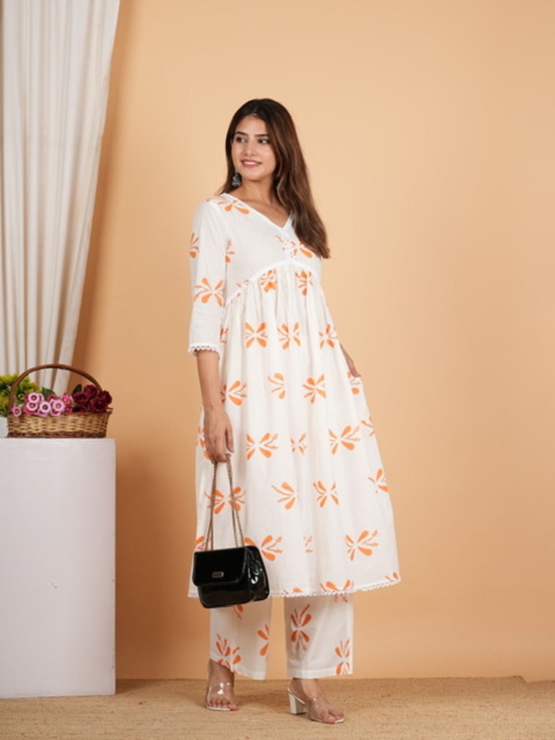 

Stellaxmi 24 Women Print Empire Dress, Off white