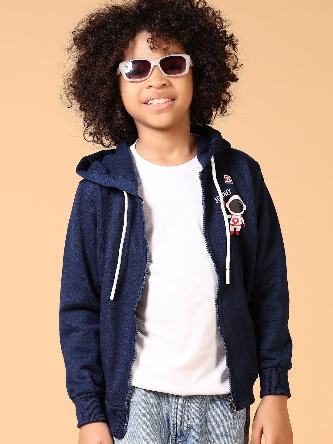 

V-Mart Boys Cotton Hooded Sweatshirt, Navy blue
