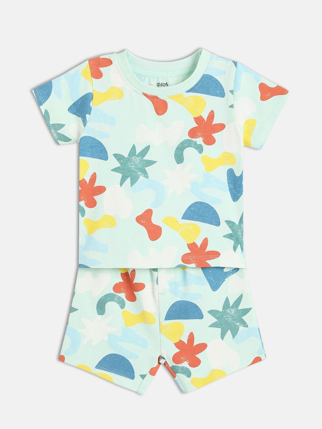 

MINI KLUB Boys Conversational Printed Pure Cotton Top With Shorts, Blue