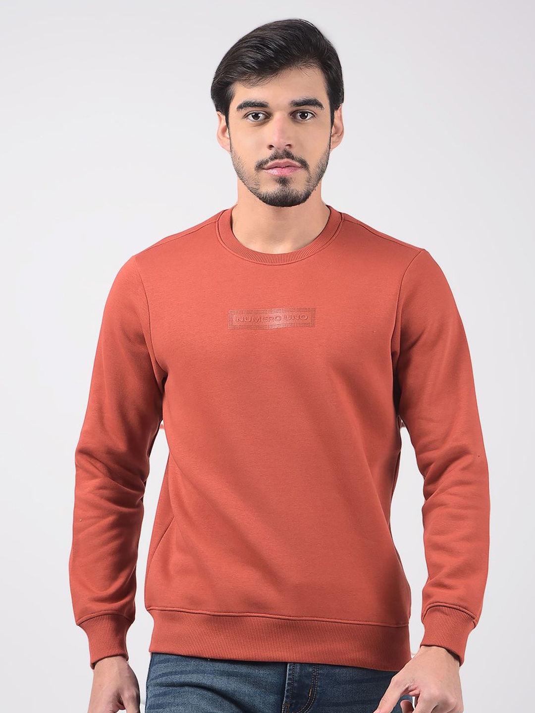 

Numero Uno Men Round Neck Sweatshirt, Brown