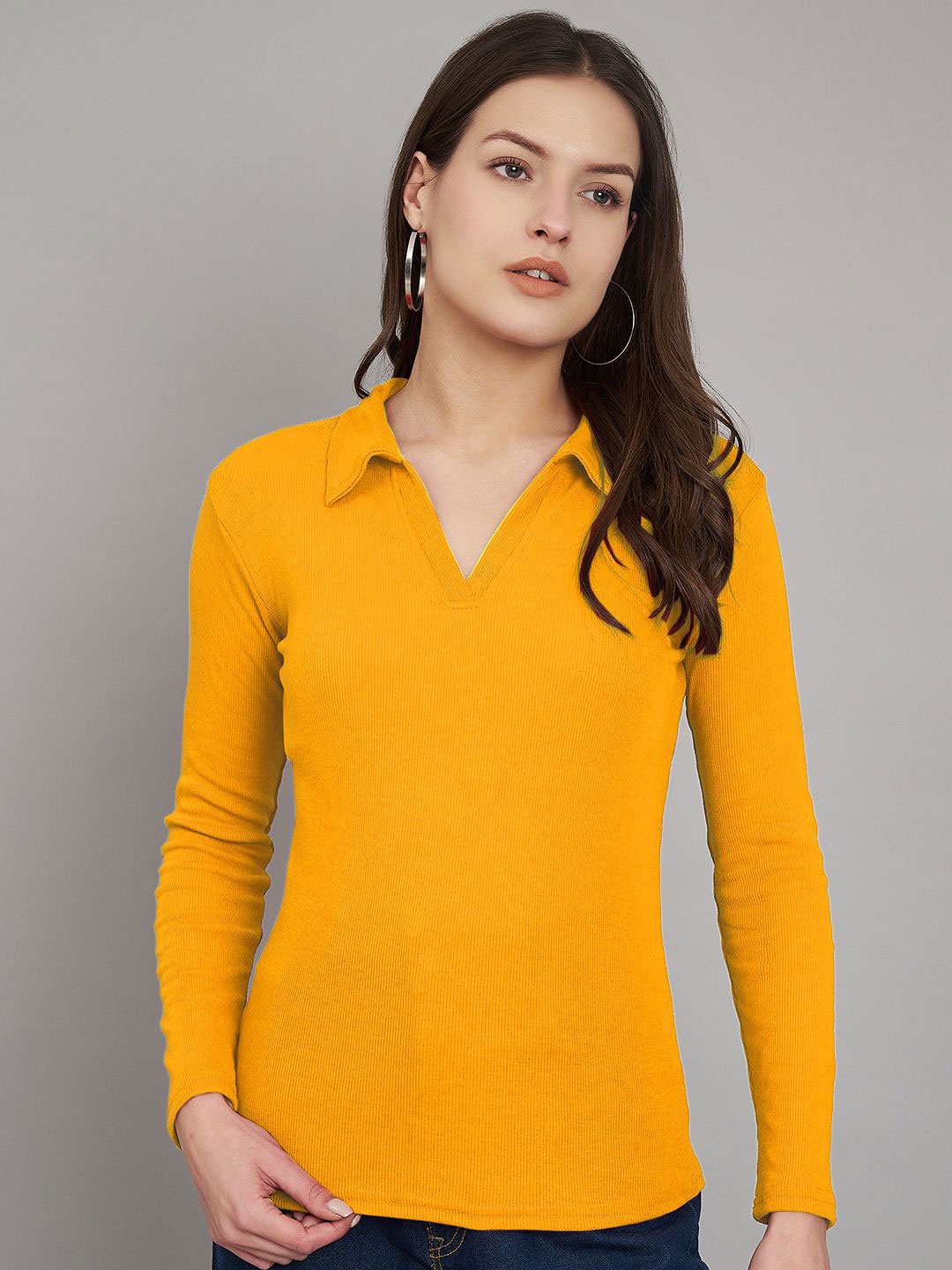 

Trend Level Cotton Crop Top, Mustard