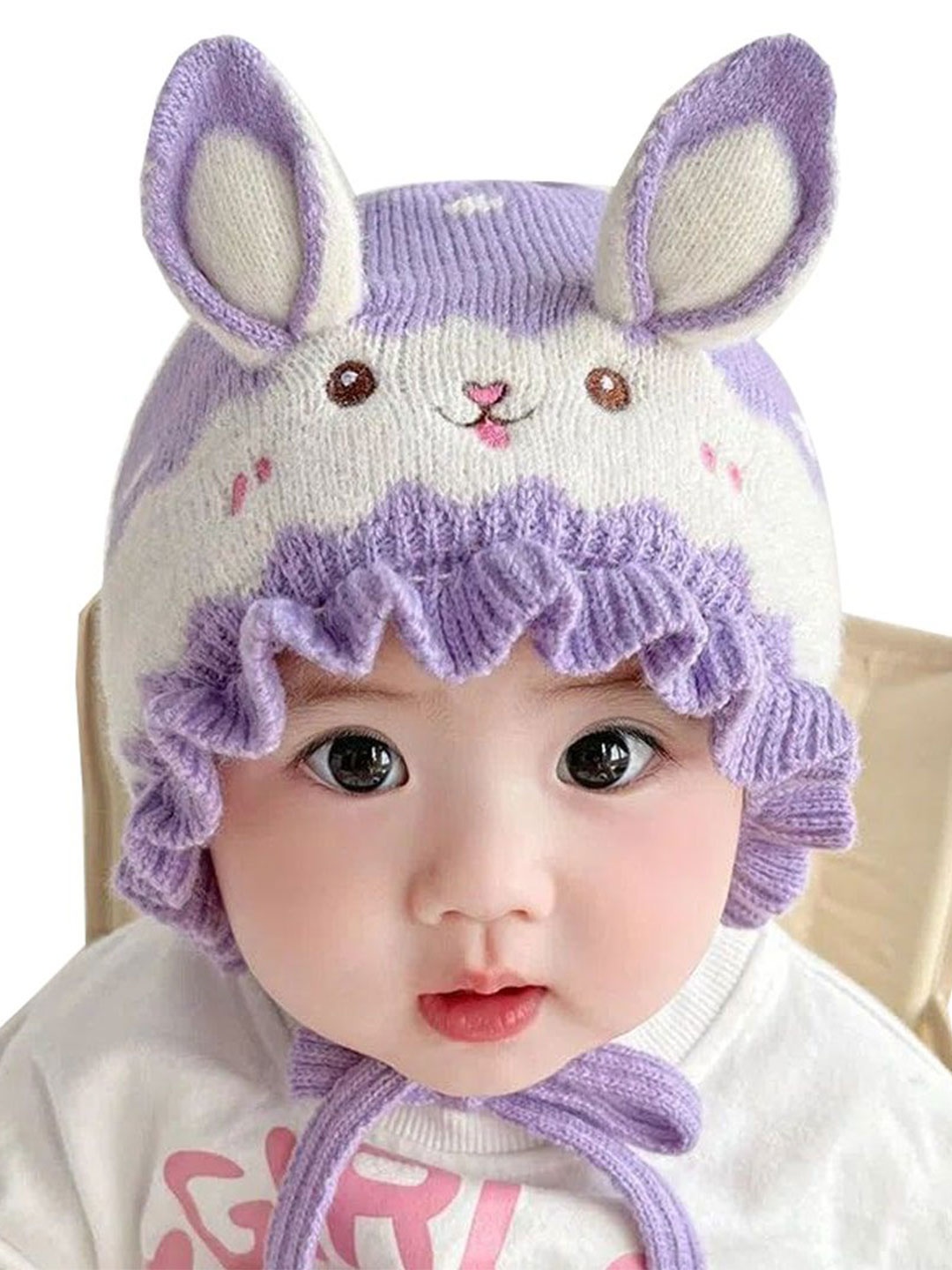 

Babymoon Kids Self Design Cotton Beanie, Purple