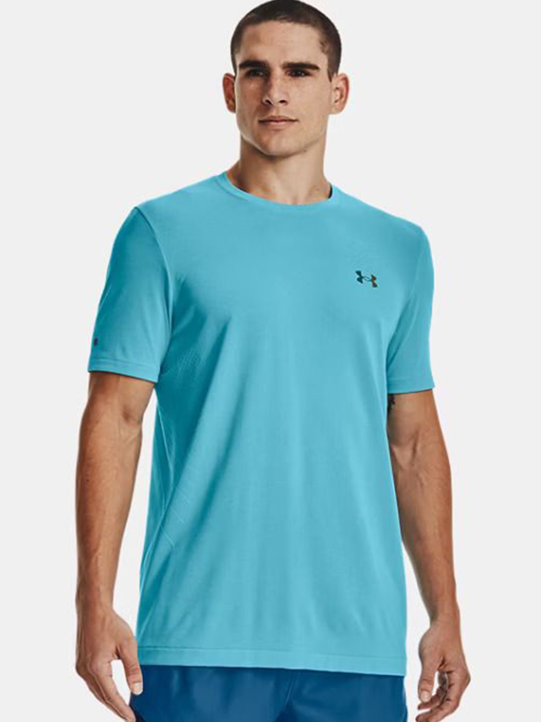 

UNDER ARMOUR Men Rush Seamless Short Sleeve Tshirt, Blue