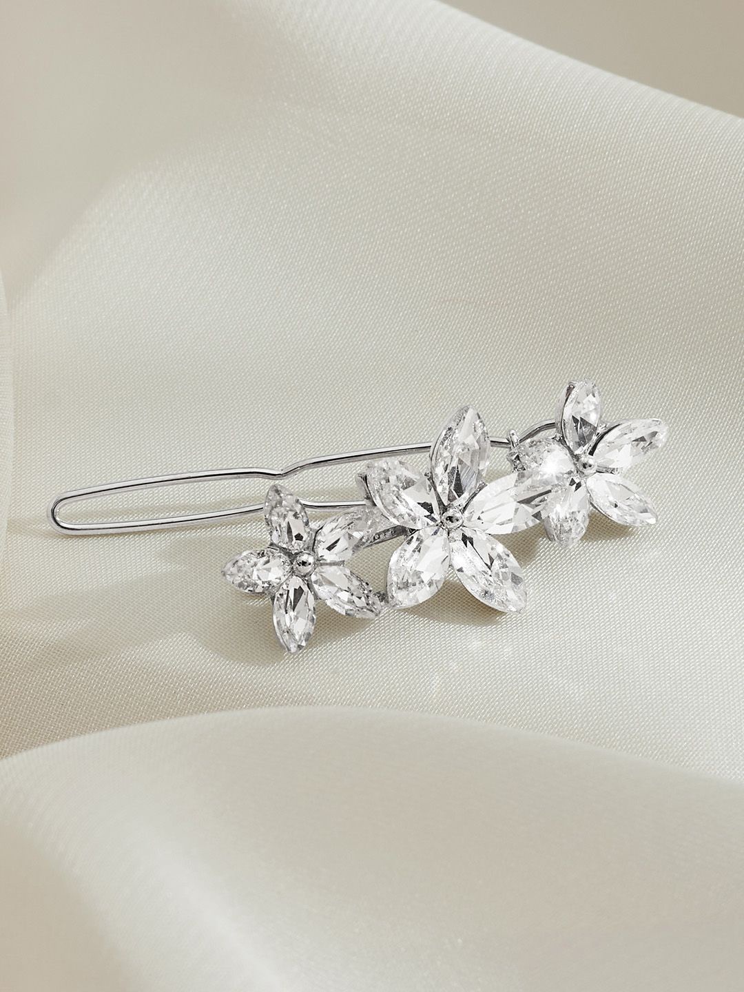 

JOKER & WITCH Women Embellished Bumpit Hair Pin, Silver