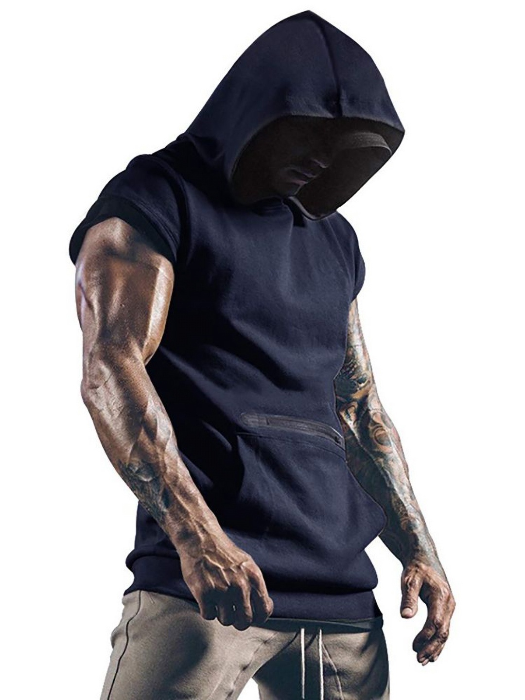 

StyleCast x Revolte Men Hooded T-shirt, Blue
