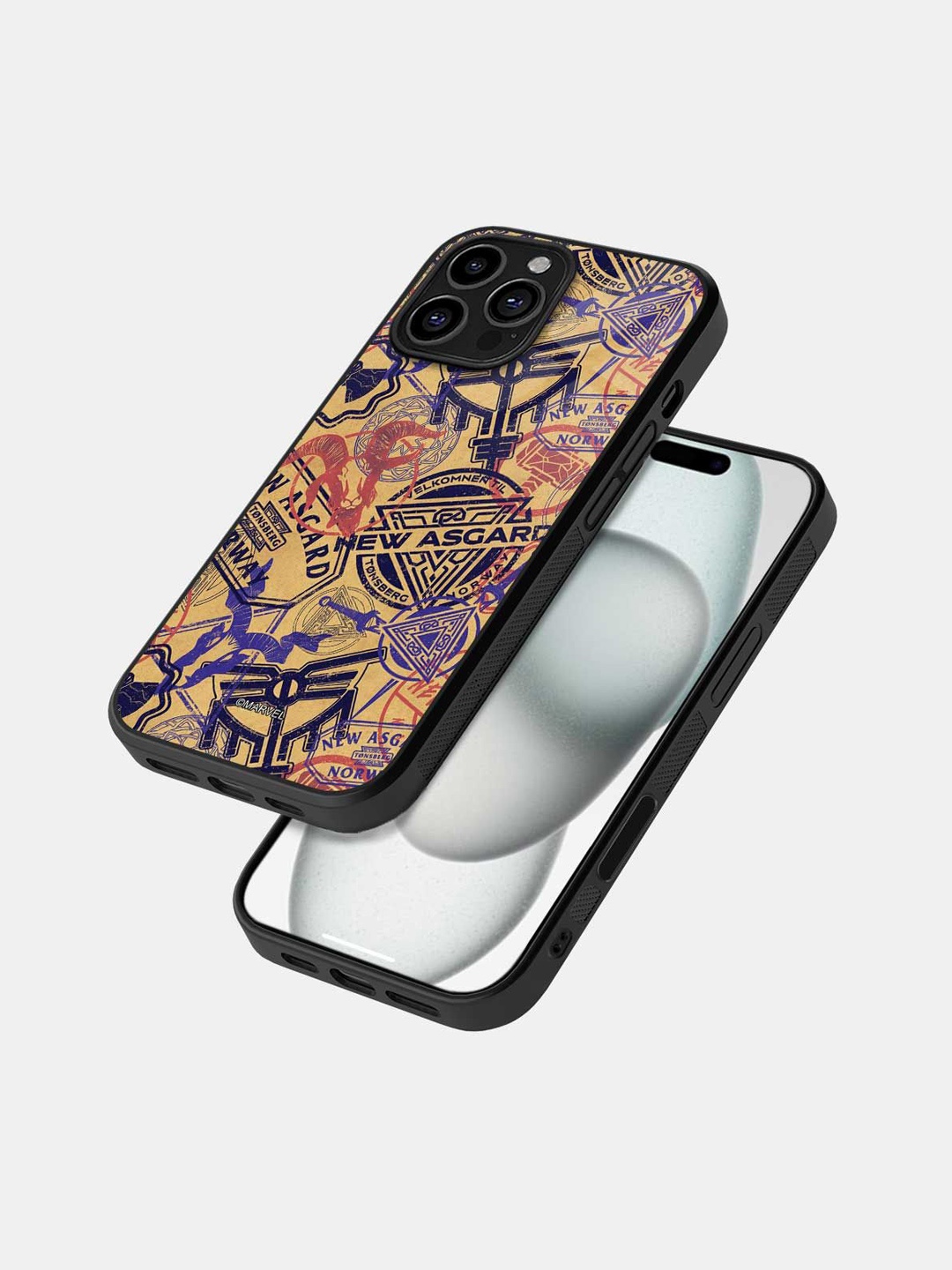 

macmerise Quirky Printed iPhone 16 Pro Max Bumper Case Mobile Accessories, Cream