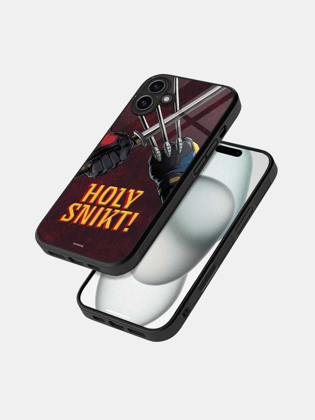 

macmerise Quirky Printed iPhone 16 Bumper Case Mobile Accessories, Black