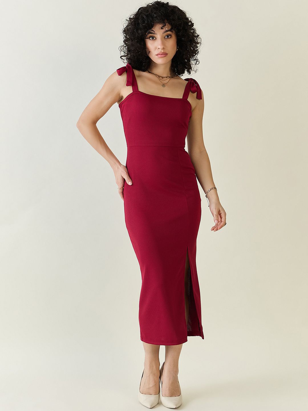 

aayu Bodycon Maxi Dress, Maroon