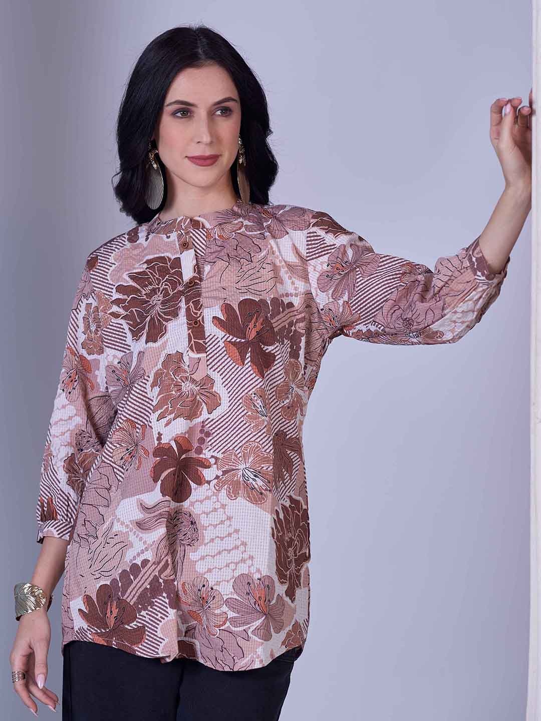 

Anouk Floral Printed Kurti, Brown