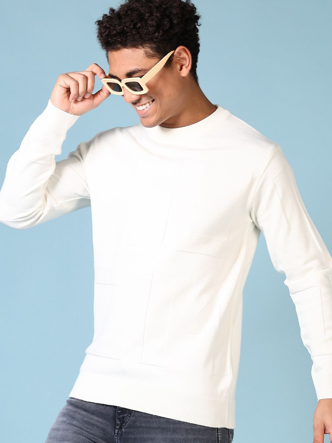 

V-Mart Men Typography Pullover, White