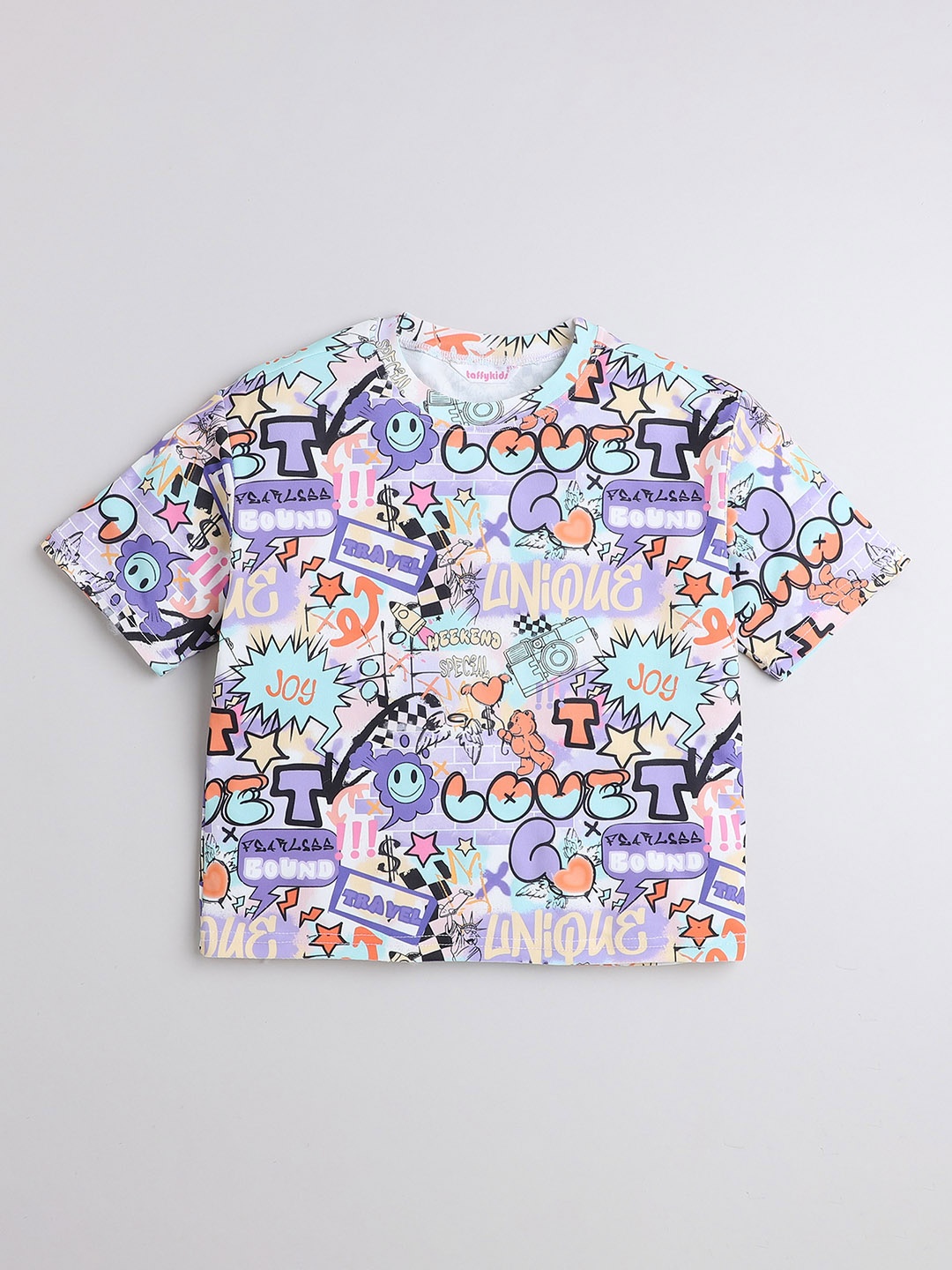 

taffykids Boys Printed Shirt with Shorts, Purple