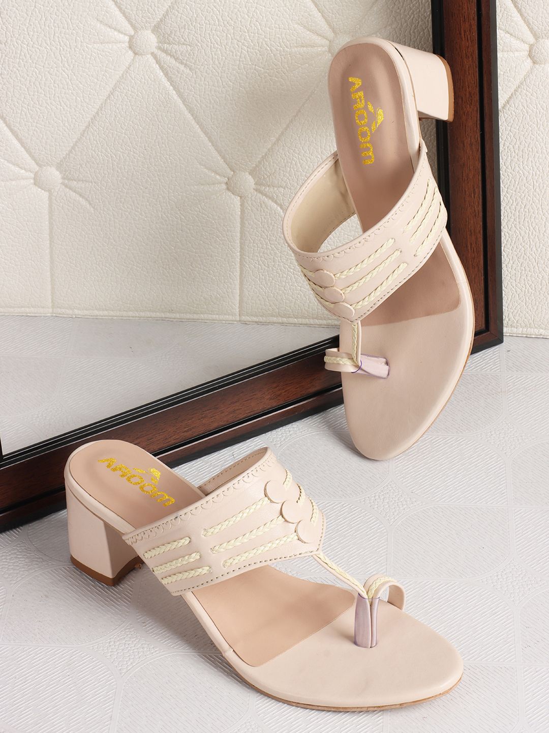 

AROOM Block Sandals, Cream