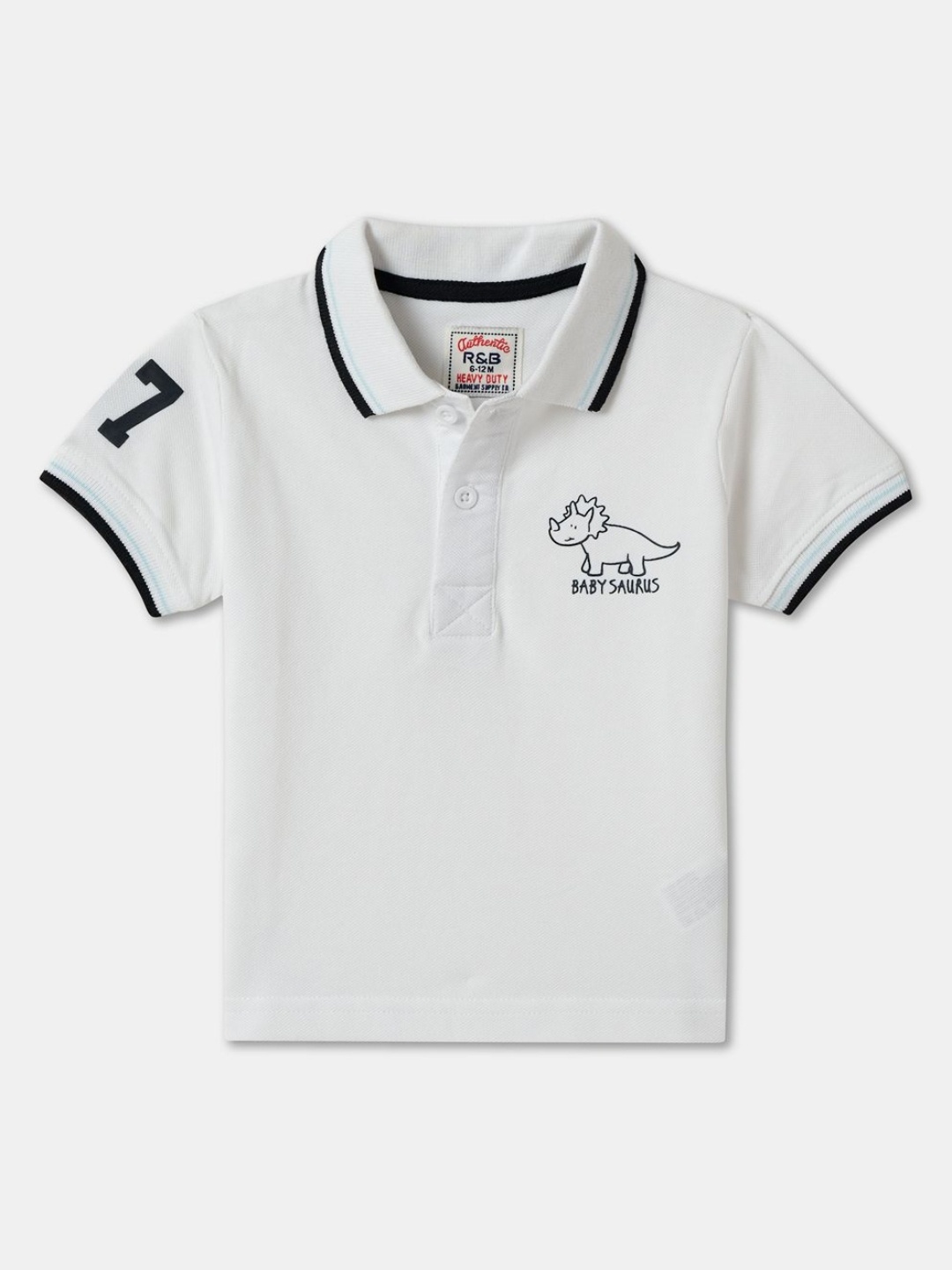 

R&B Boys Polo Collar T-shirt, White