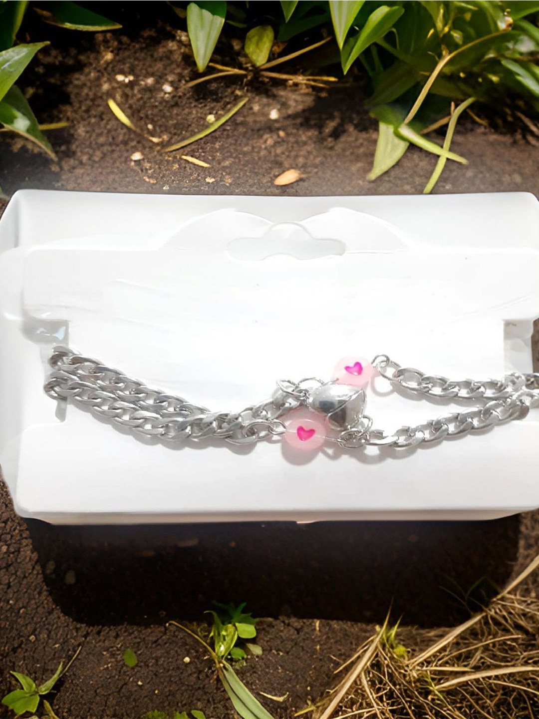 

RUHI COLLECTION Unisex 2 Enamelled Silver-Plated Link Bracelet