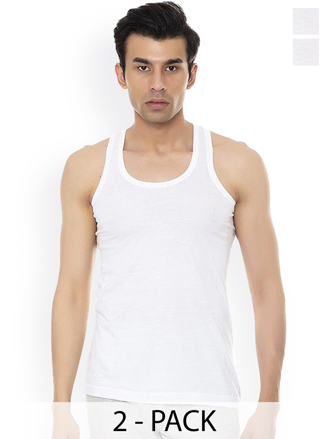 

AMUL COMFY Pack Of 2 Pure Cotton Basic Vests Comfy-White-RN-2-90