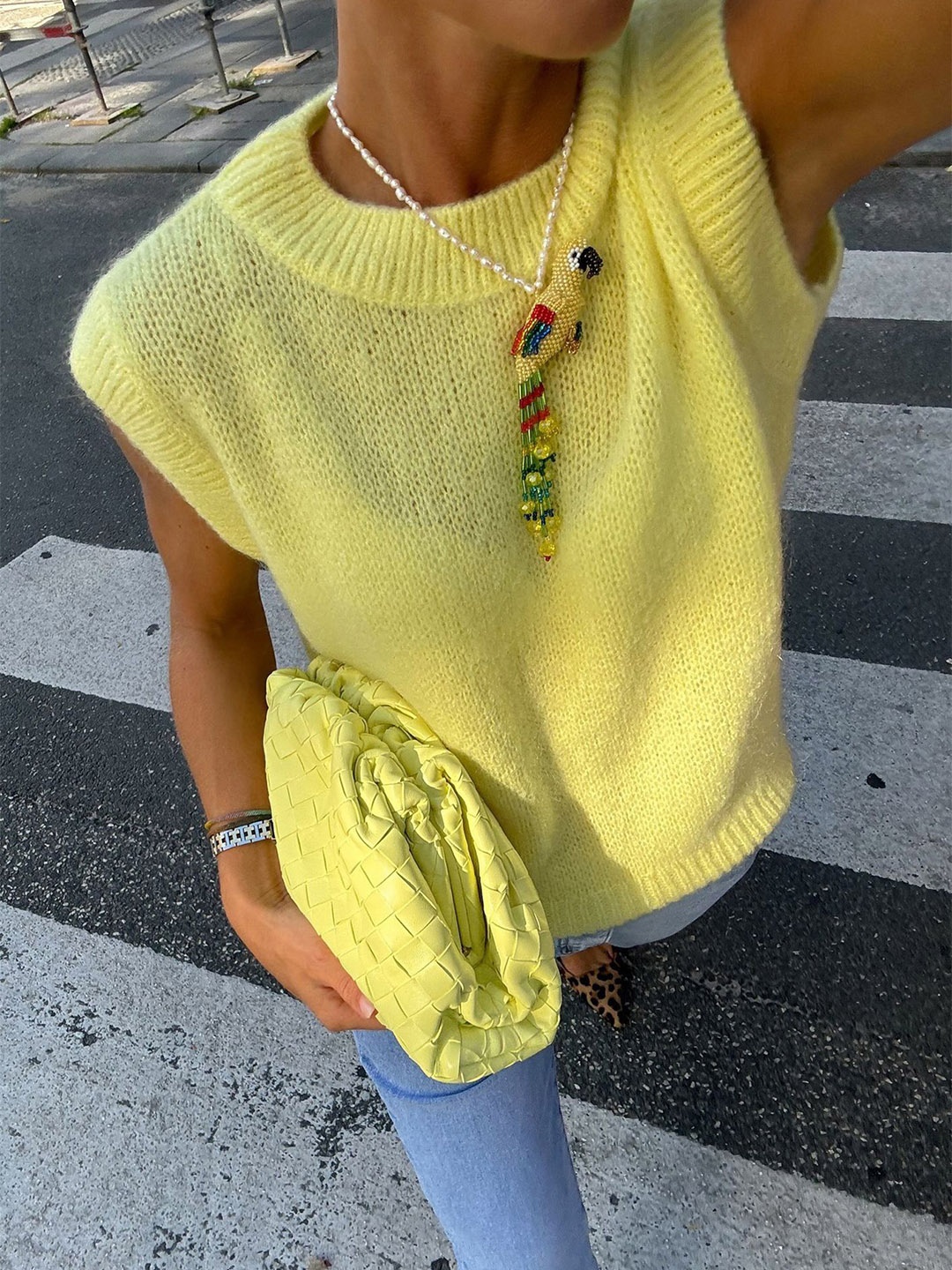 

LULU & SKY Women Sweater Vest, Yellow