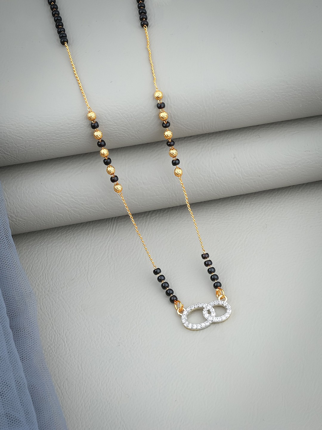 

Wynona Gold-Plated Artificial Beads Mangalsutra
