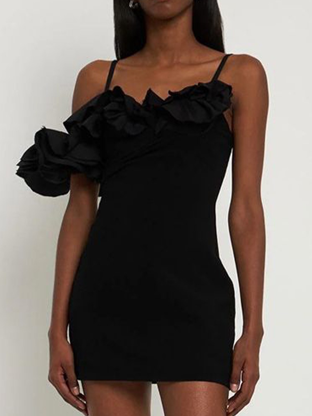 

MIAKEE Off-Shoulder Bodycon Mini Dress, Black