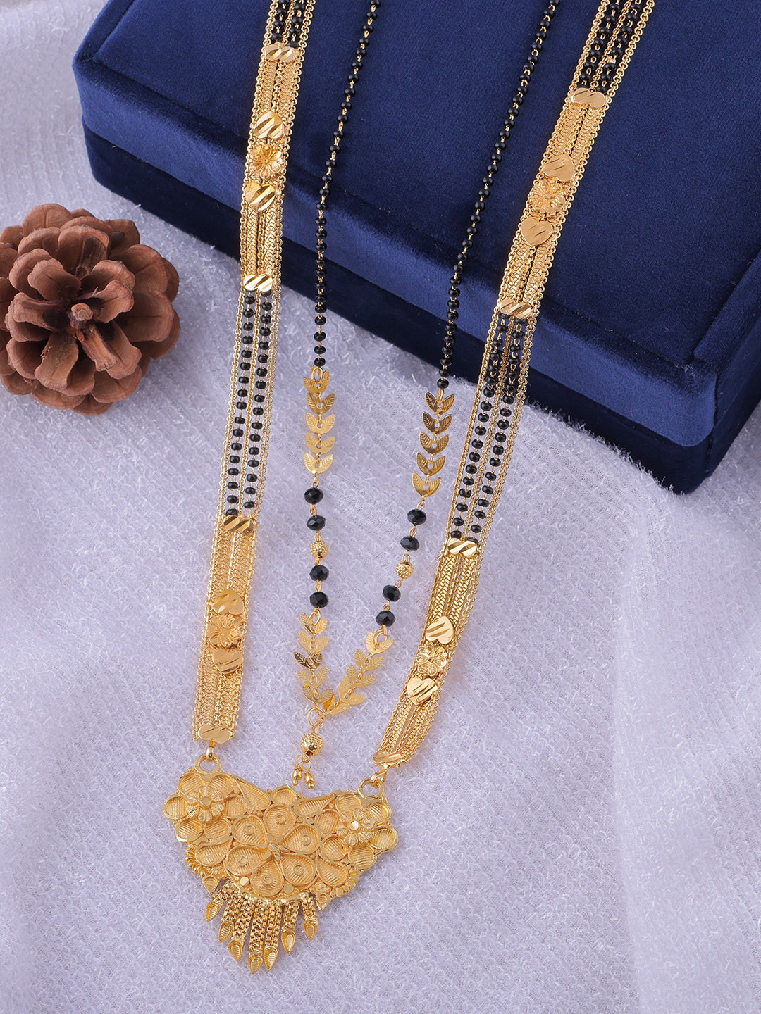

Wynona Gold-Plated Artificial Beads Mangalsutra