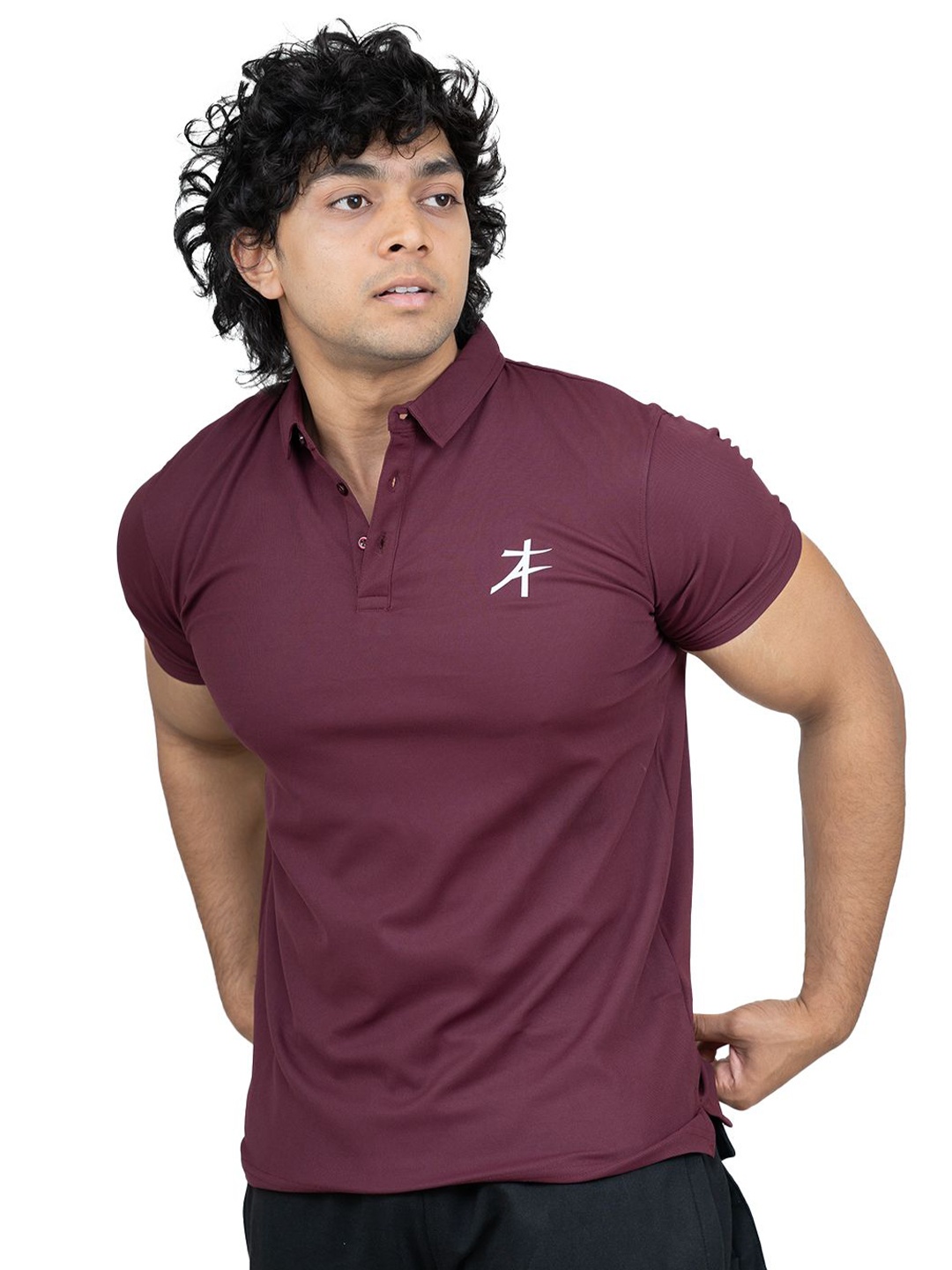 

Athflex Men Breathable Pique Polo Gym & Casual T-shirt, Maroon