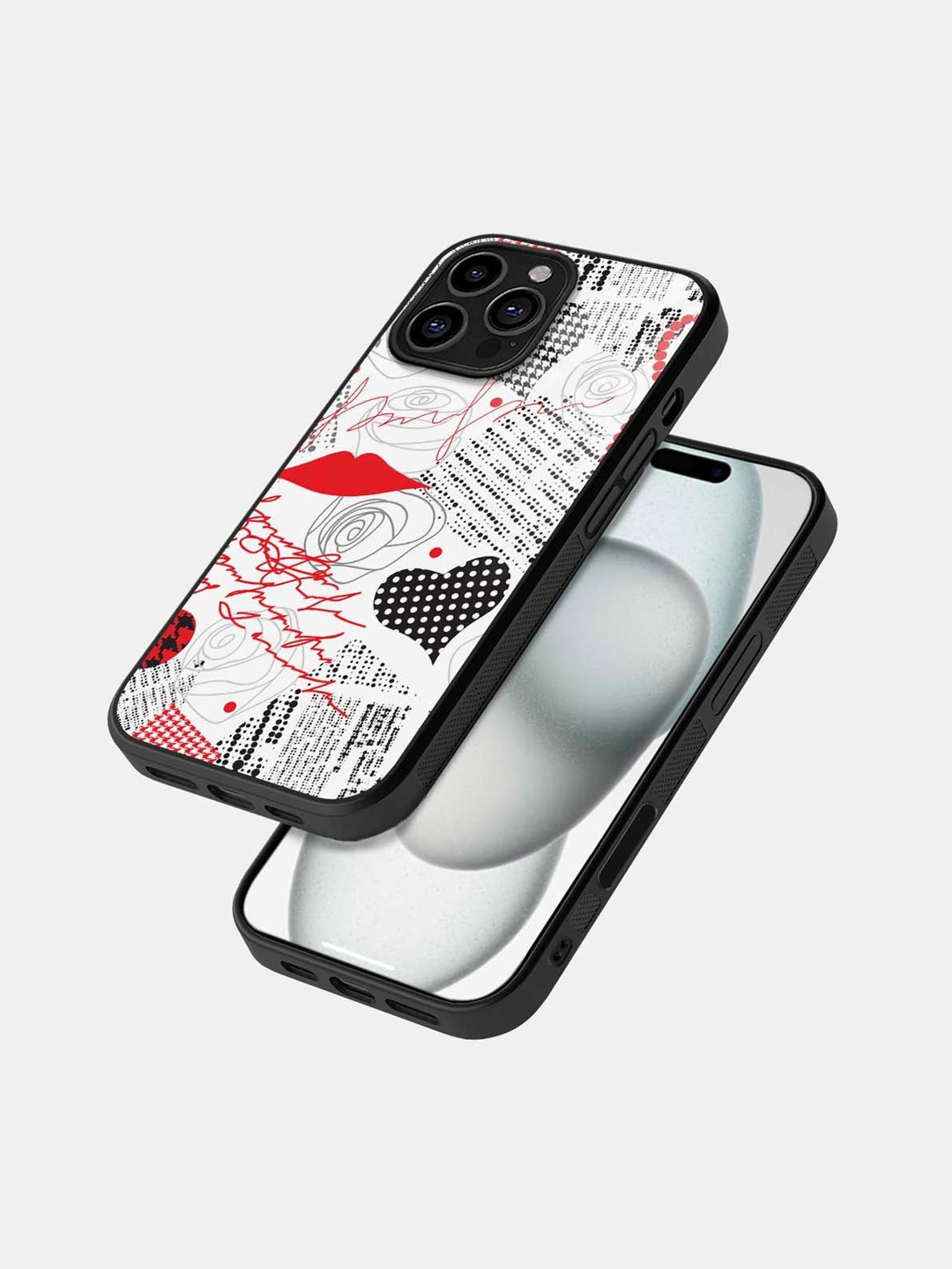 

macmerise Abstract Printed iPhone 16 Pro Max Bumper Case Mobile Accessories, Black