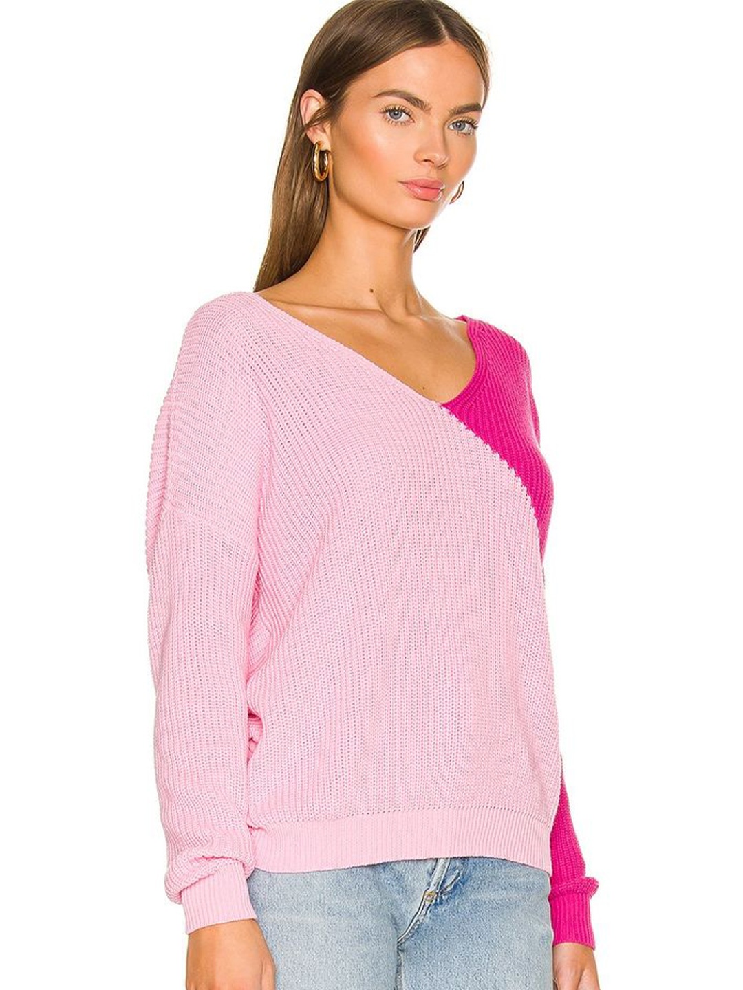 

LULU & SKY Women Colourblocked Pullover, Pink