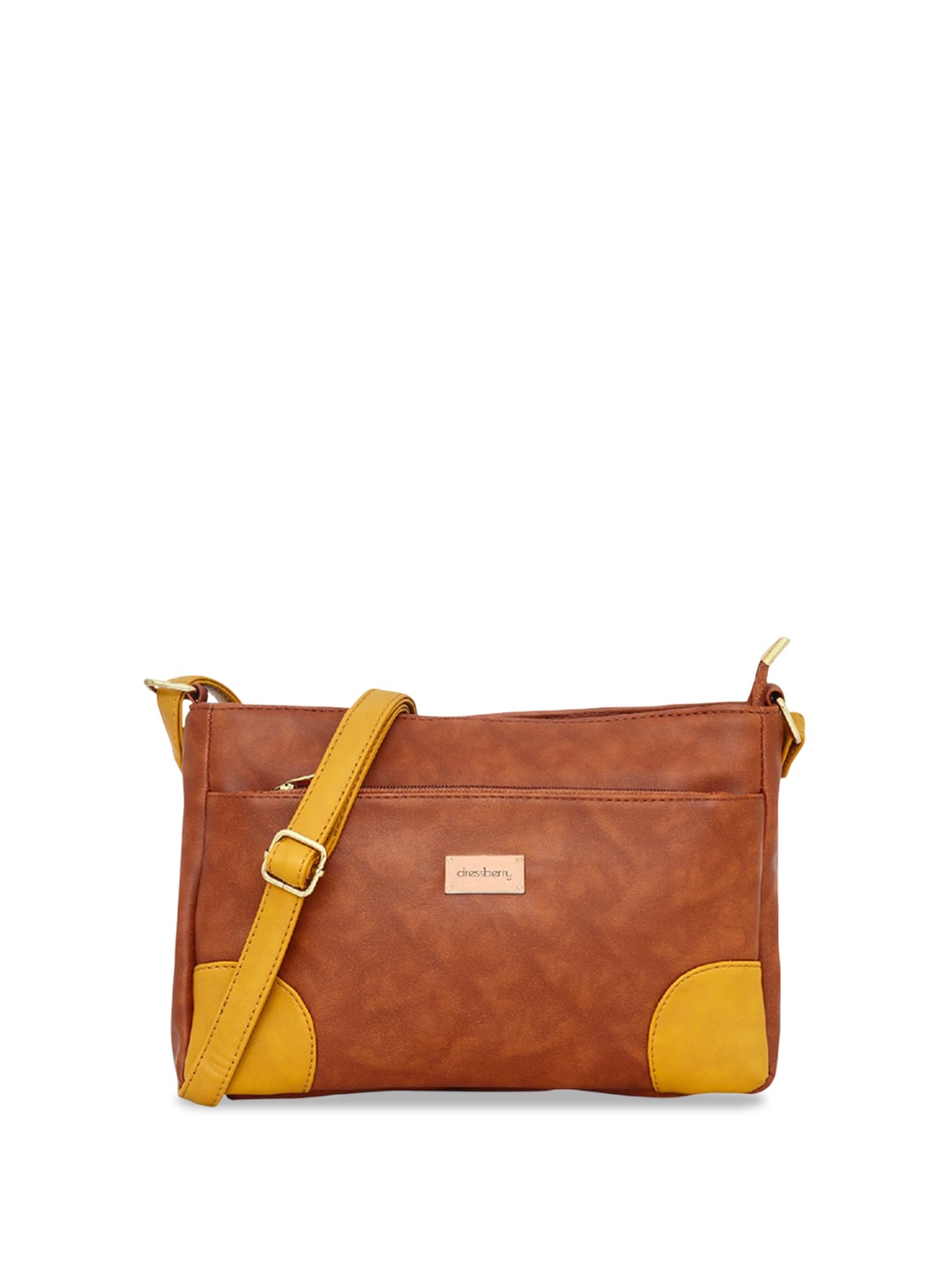 

DressBerry PU Sling Bag, Tan