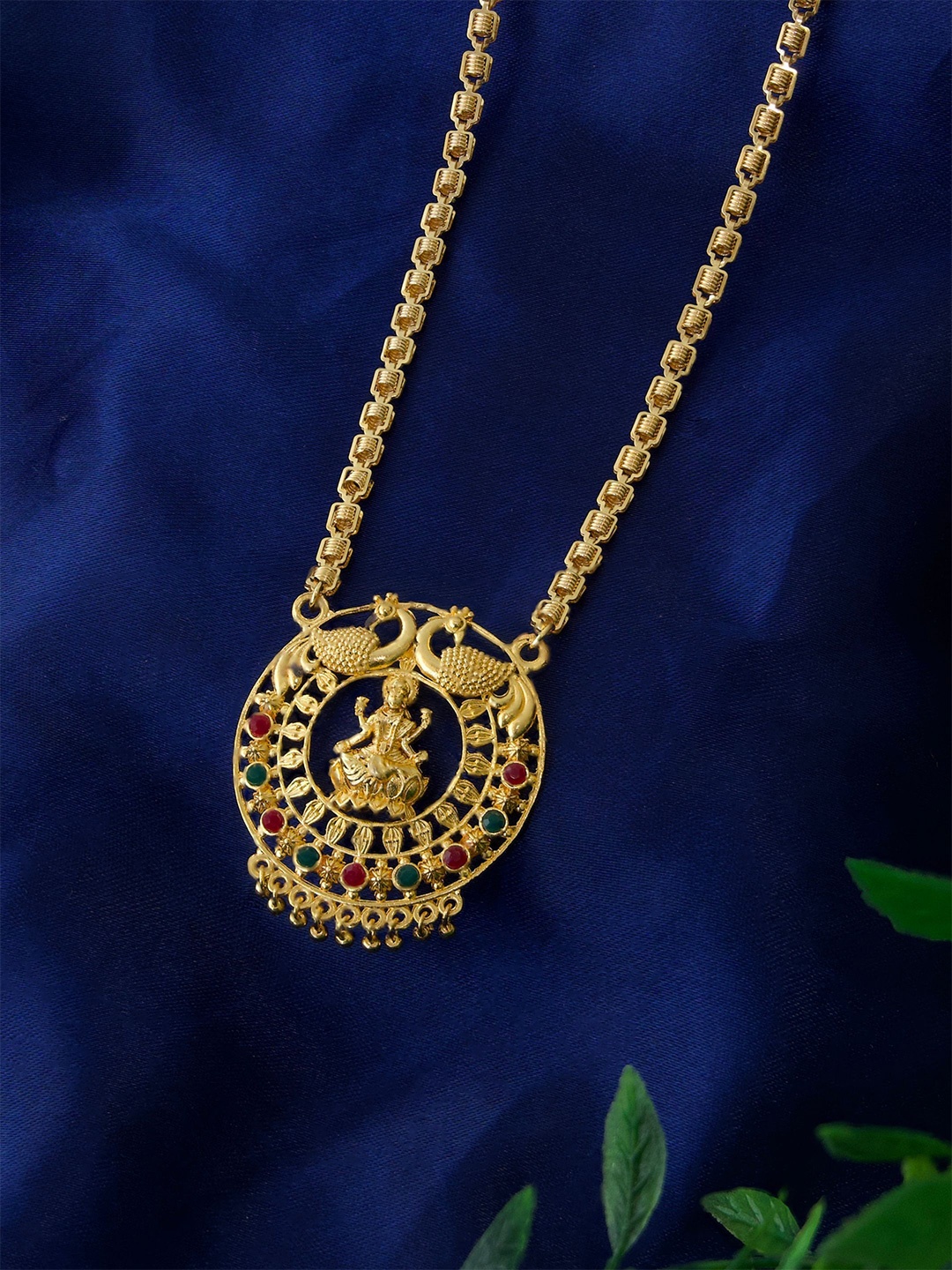 

Japam Gold Plated Lakshmi Ji Peacock Necklace